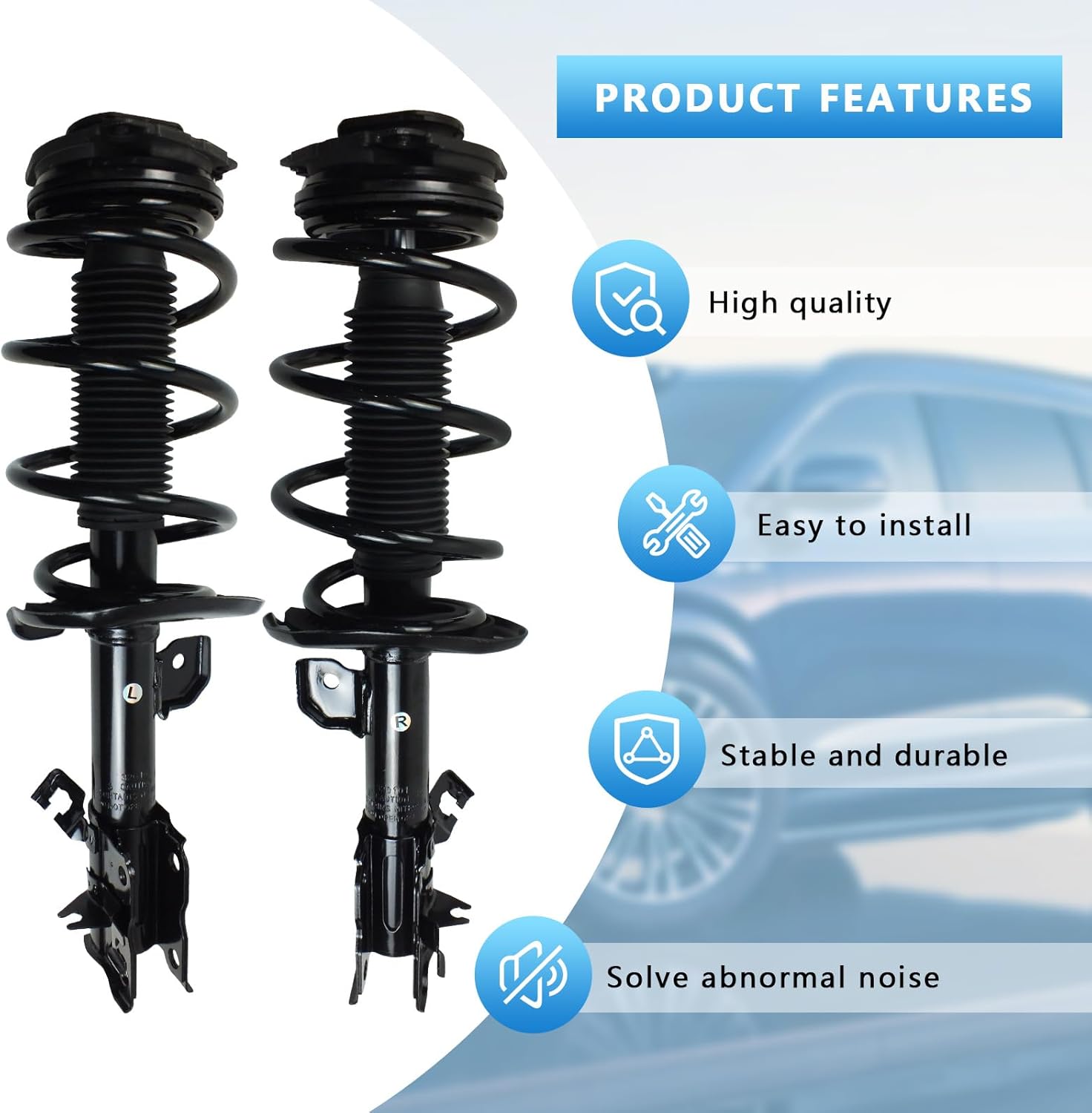 2 PCS Front Complete Struts Spring Assembly Struts Shock Absorber Fit for 2008 2009 2010 2011 2012 Nissan Rogue, Replace OE: 1333283R/L, 172608, 172609