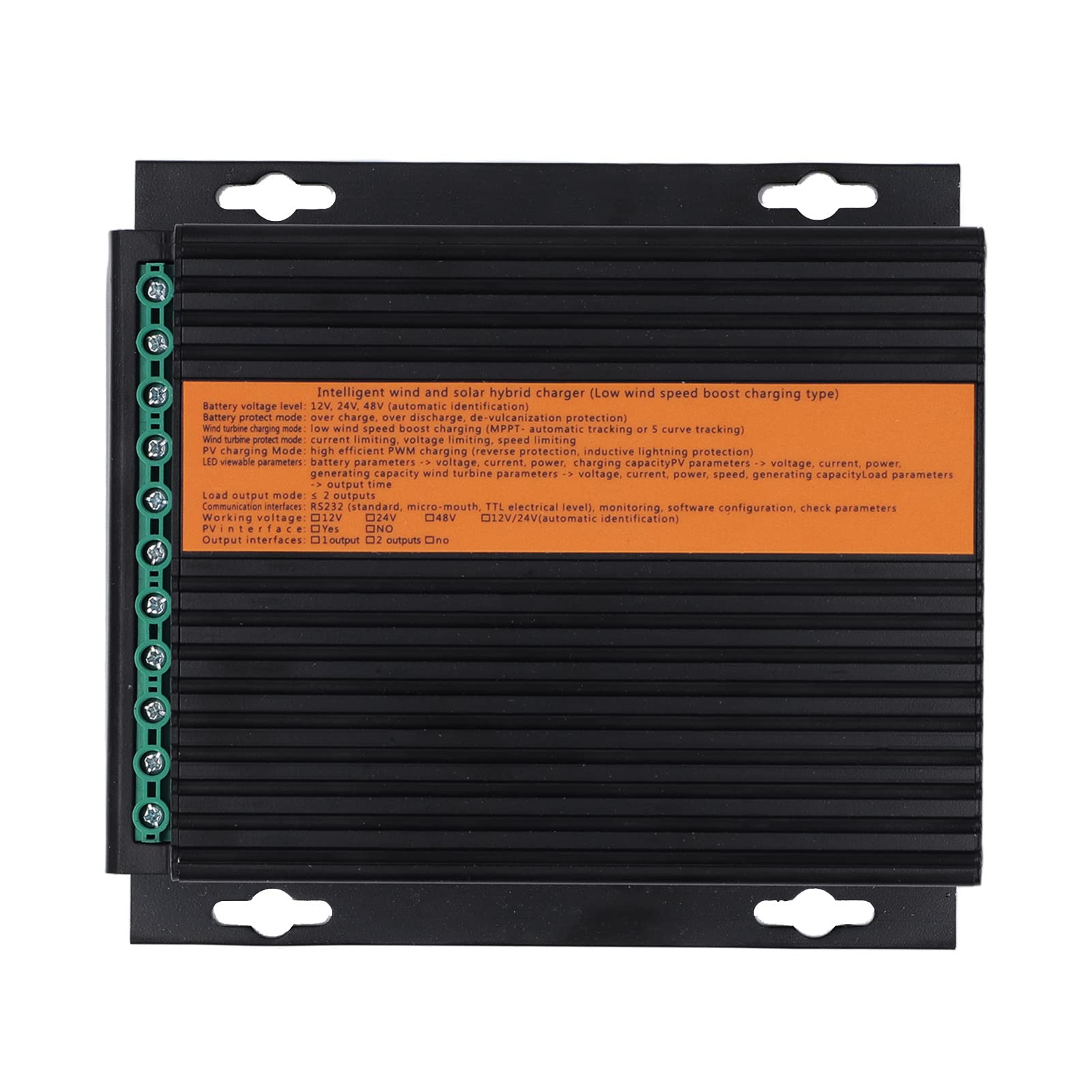 Controller di carica ibrido solare eolico MPPT Regolatore di carica solare del 12V 100W PV Protezione impermeabile Protezione Alluminio Materiale in lega per campeggiatori per (Energia eolica da 400