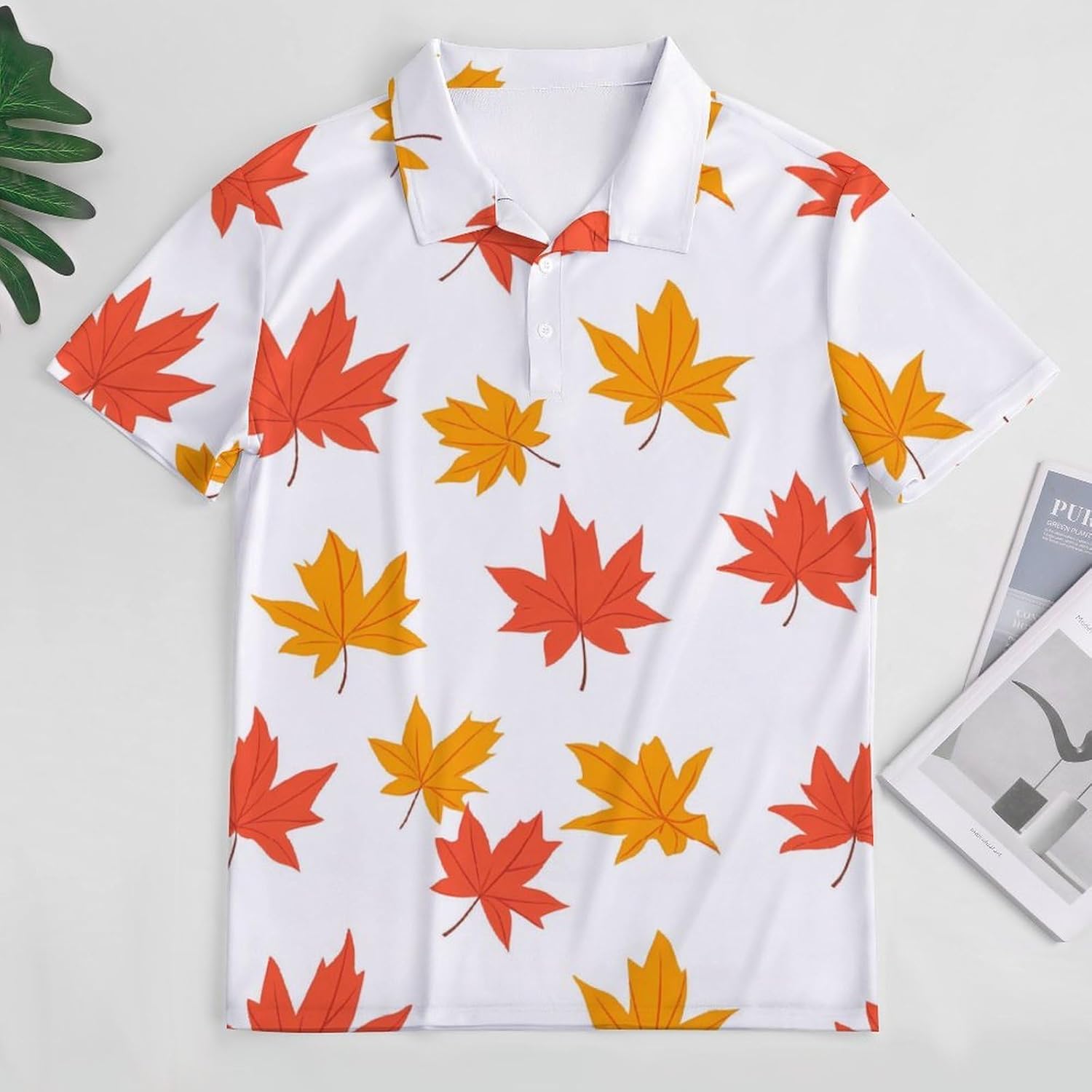 Maple Leaf Womens Golf Polo Shirts Summer Short Sleeve Collared 3 Buttons T Shirt Activewear Tops