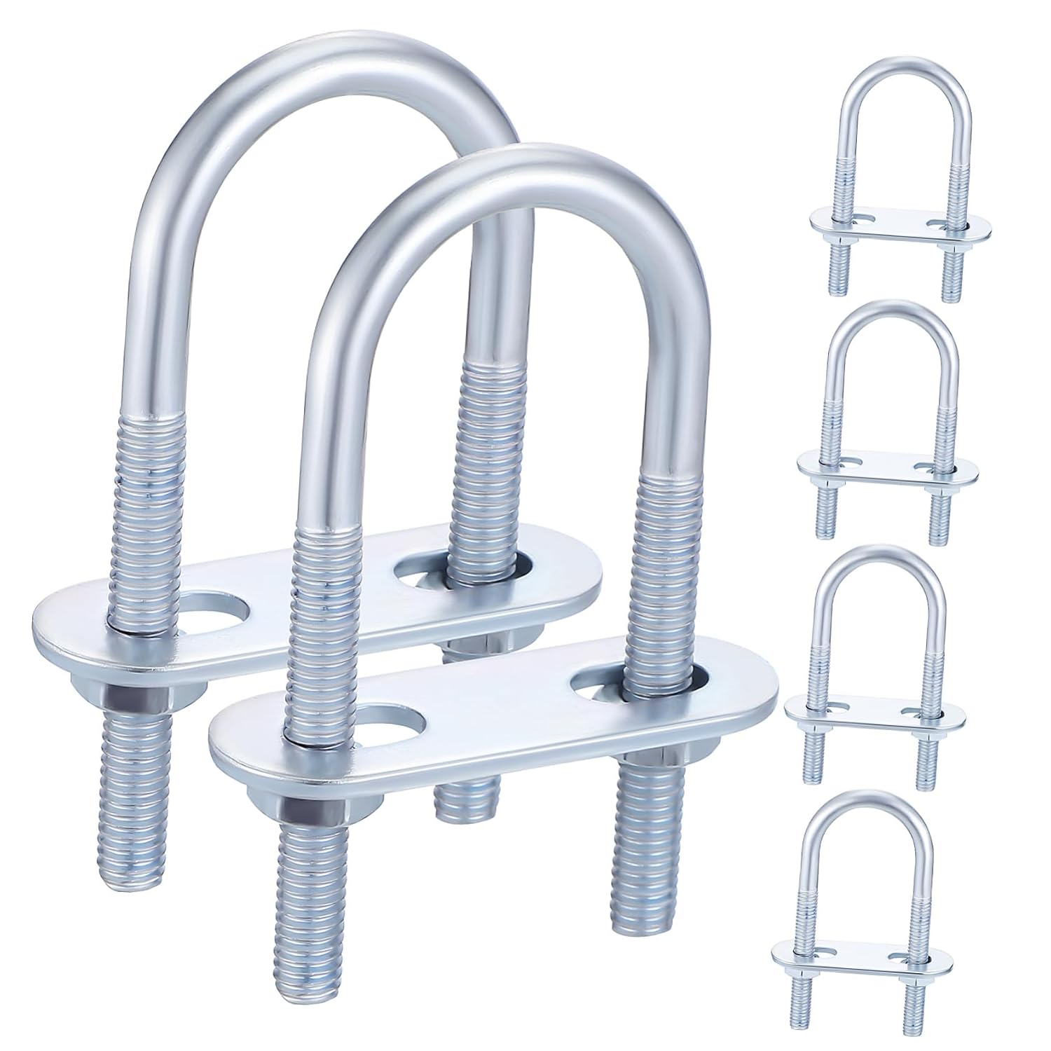 6Pcs Stainless Steel U Bolts Round U Shape Bolts with Nuts and Washers for Trailer Automotive Boat and Applications and Versatile Hardware