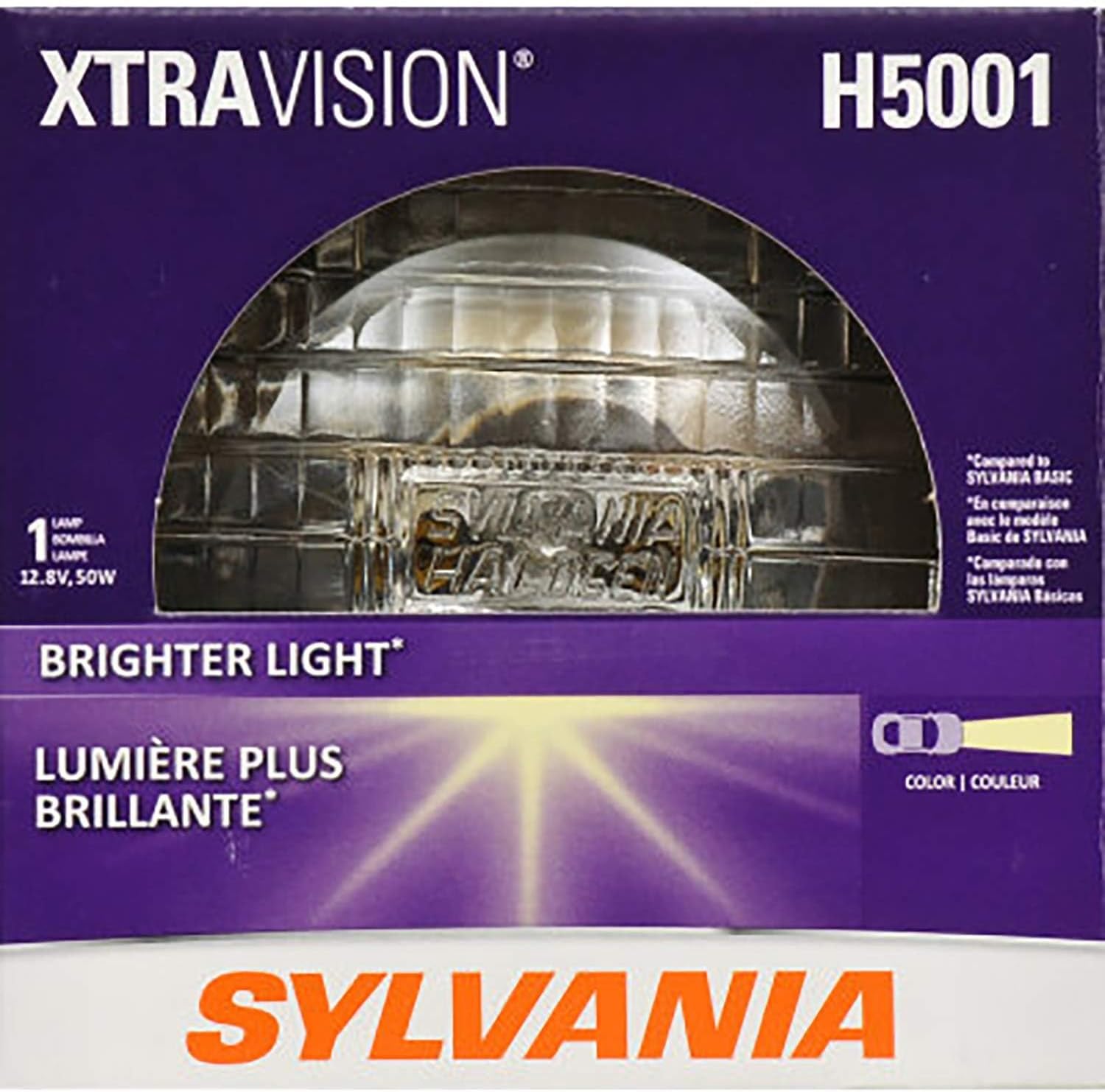 SYLVANIA - H5001 XtraVision Sealed Beam Headlight - Halogen Headlight Replacement Delivers More Downroad Visibility (Contains 1 Bulb)