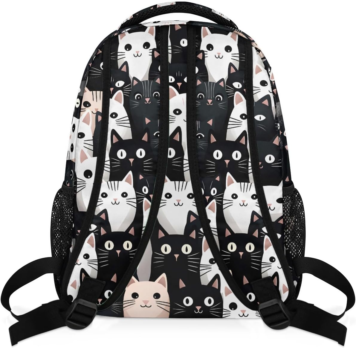 Black White Cat Backpack for Women Men Kids 16 Inch Laptop Backpack Lightweight Travel Backpack Purse Casual Daypack School Backpacks for Girls Boys - Image 4