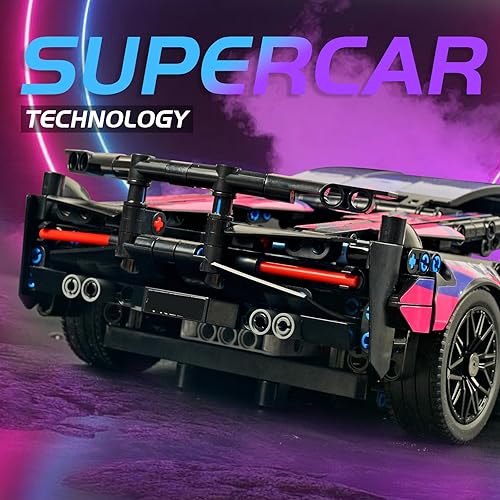 Miniatura 4 de Automóvil de construcción STEM, bloques de construcción 114 y juguete de construcción, autos Lambo coleccionables súper técnicos, regalos para niños