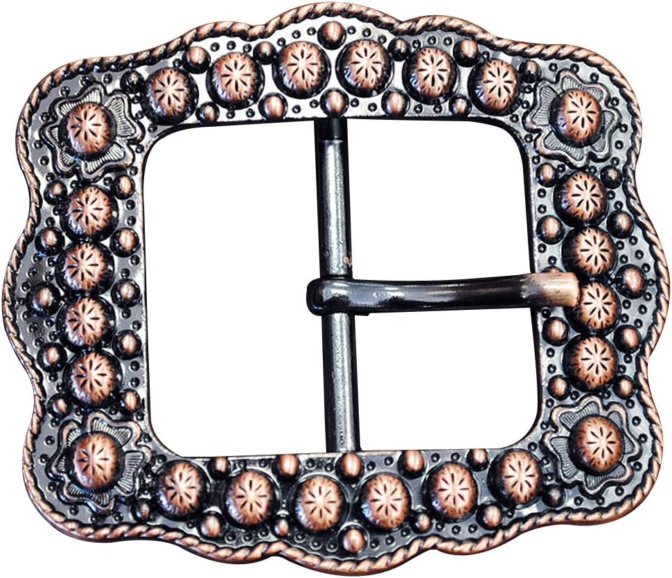 HILASON Western Screw Back Concho Copper Finished Belt Buckle With Rope Edge | Slotted Conchos
