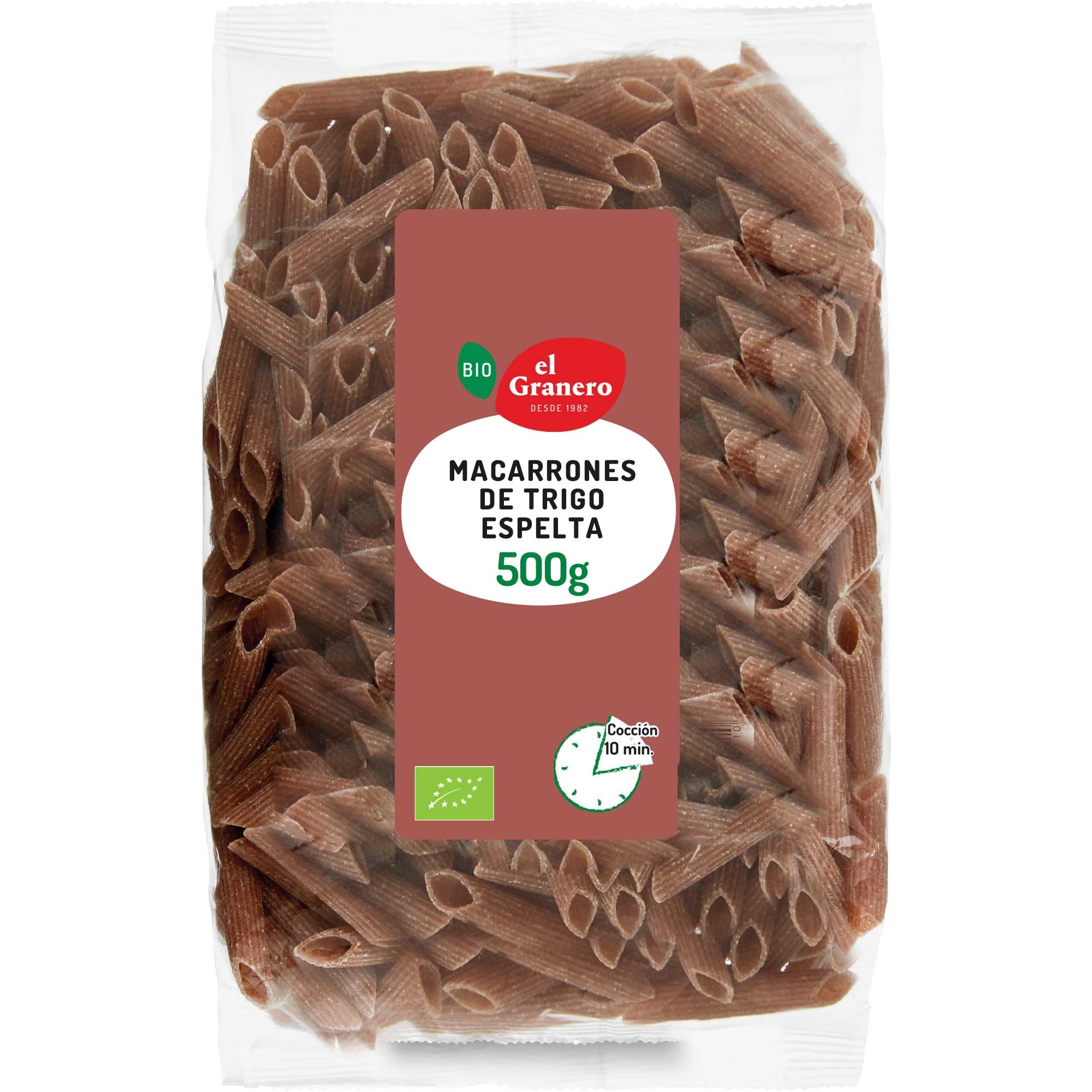 Macarrones de Trigo Espelta Integral BIO El Granero Integral 500 g