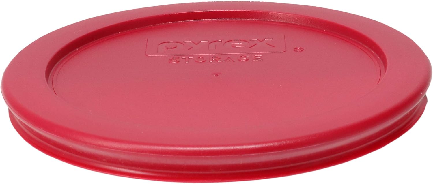 Pyrex (2 7200 2 Cup Glass Bowls & (2) 7200-PC Sangria Red Food Storage Replacement Lids - Made in USA