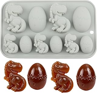 10 Cavity Dinosaur Silicone Candy Molds Dinosaur Egg Chocolate Mold For ...