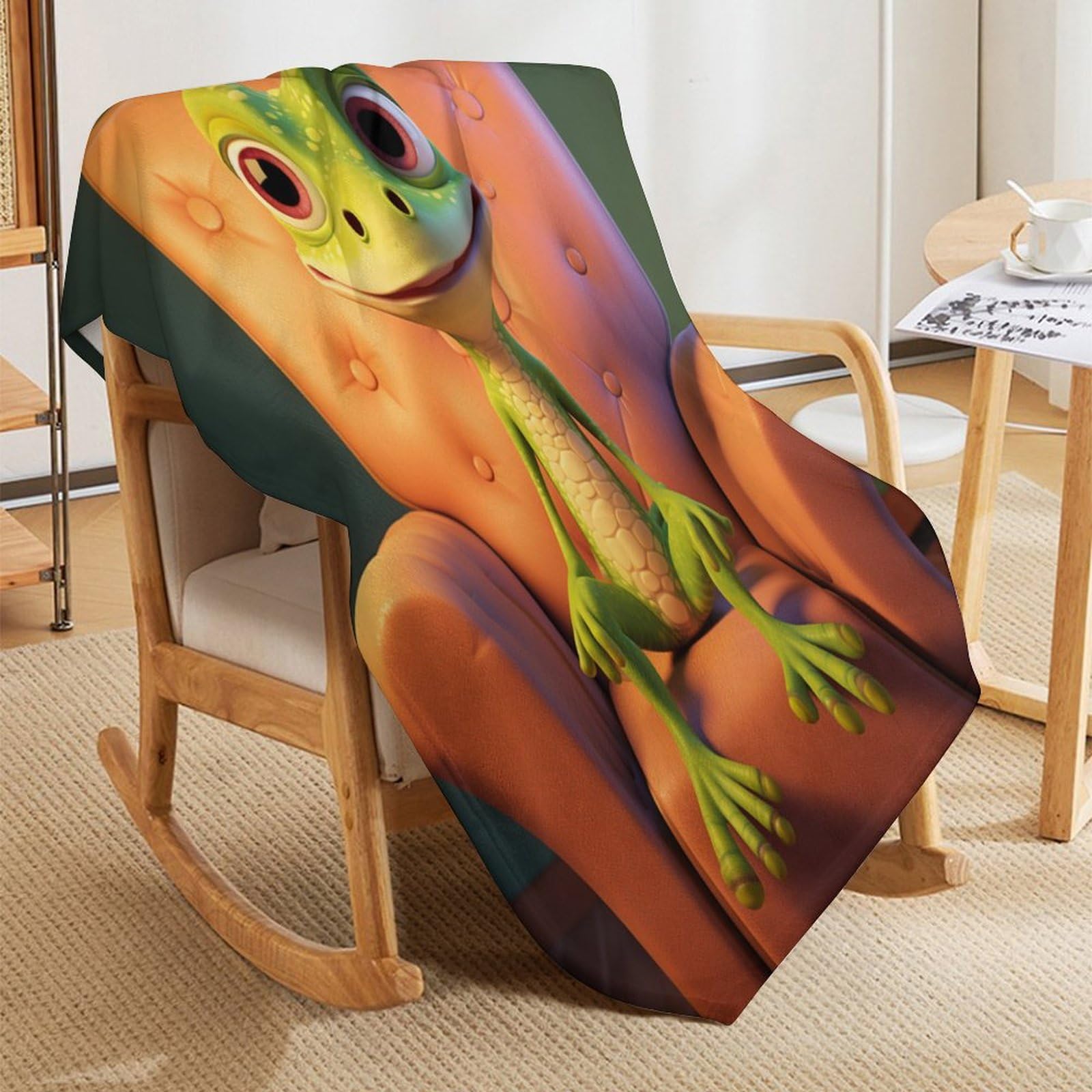 Süßer Gecko Decke Kuscheldecke Übergroße Warme Super Weiche Schlafdecke 180×200cm