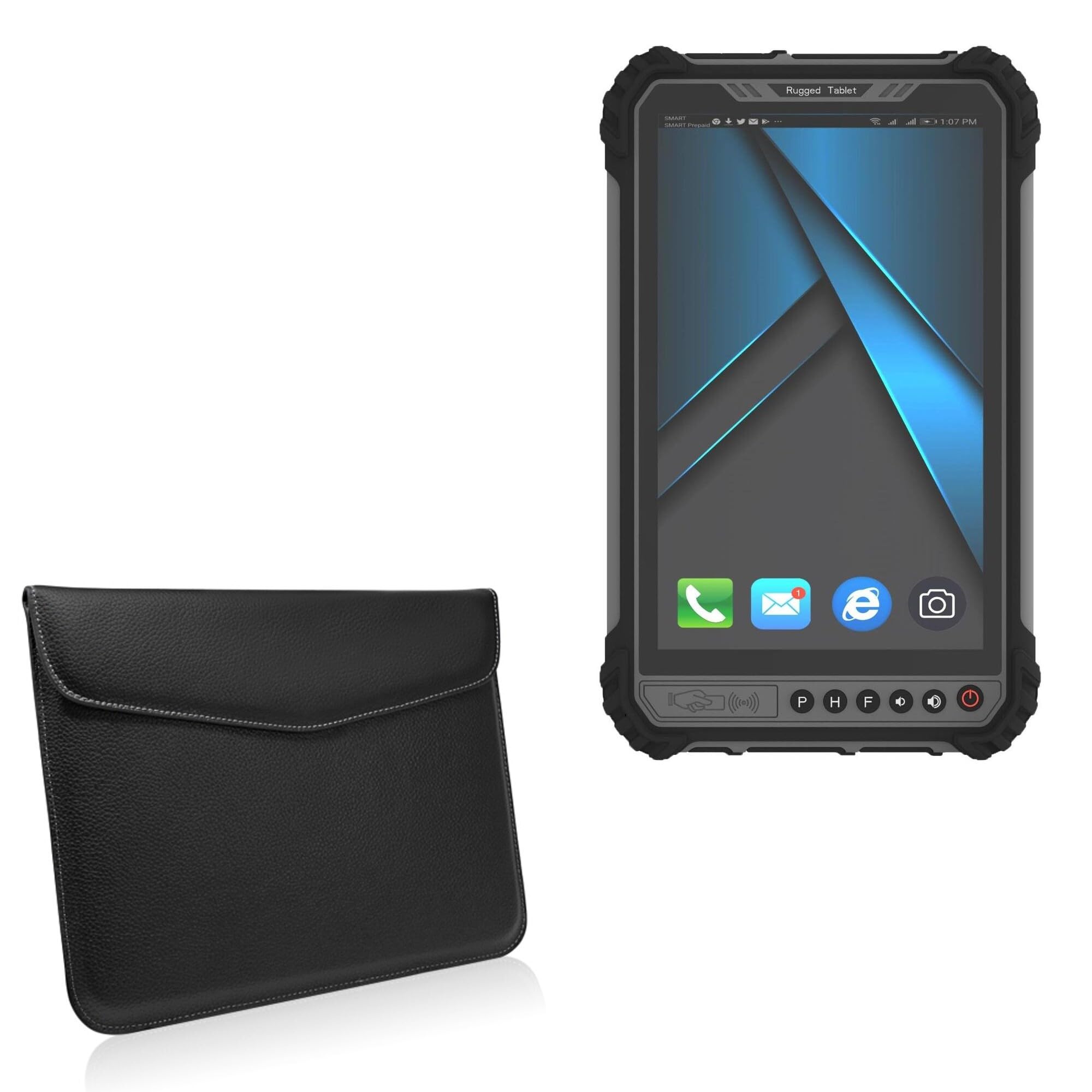 BoxWave Case Compatible with Geekland GK-ST9-A5B (8 in) - Executive Leather Pouch, Slim Leather Sleeve Cover with Soft Lining - Jet Black