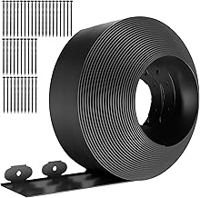 Garden Edging Border 32ft 10M Plastic Flexible Lawn Edging 10CM High with 40 Securing Pegs for Landscaping Flower Beds and Garden Borders (Black)