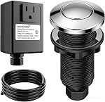 Élimination des ordures Air Kit d'interrupteur - UL Certifié, Bouton anti-sudge en laiton, Kit complet avec Air Adaptateur de tuyau & Cord, convient à toutes les éliminations (Chrome)