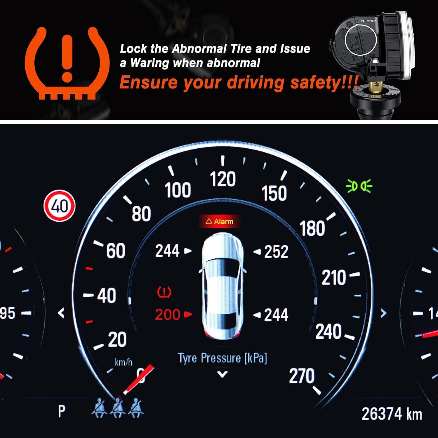 TPMS Sensor, 315MHz Tire Pressure Monitor Sensors Fit for Ford F150 Ecosport Mustang Escape Explorer Fiesta Ranger for Lincoln MKX MKZ MKS MKT F2GT1A180AB F2GT1A150AB 4 PCS