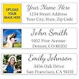 Personalized Vinyl Return Address Labels on Roll – Custom Mailing Stickers with Name, Address or Logo, Self-Adhesive for Envelopes, Packages, Invitations,Shipping (1” x 2.6”, 50–1000) (Style C)