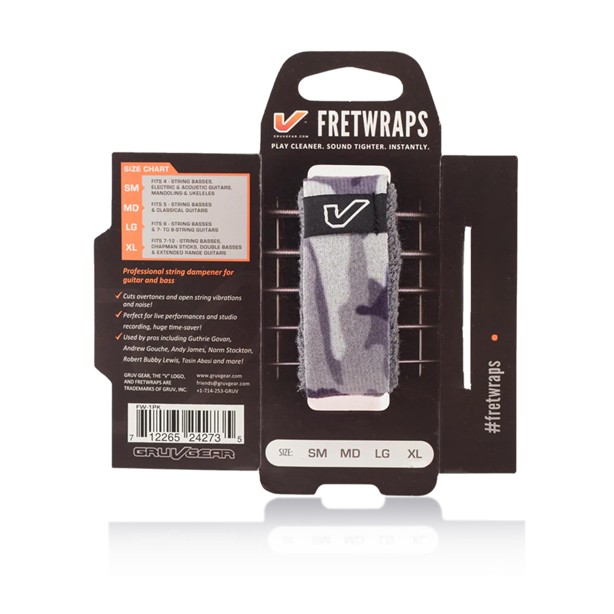 Gruv Gear FretWraps String Muter 1-Pack (Black, Medium) (FW-1PK-MD) — view 26