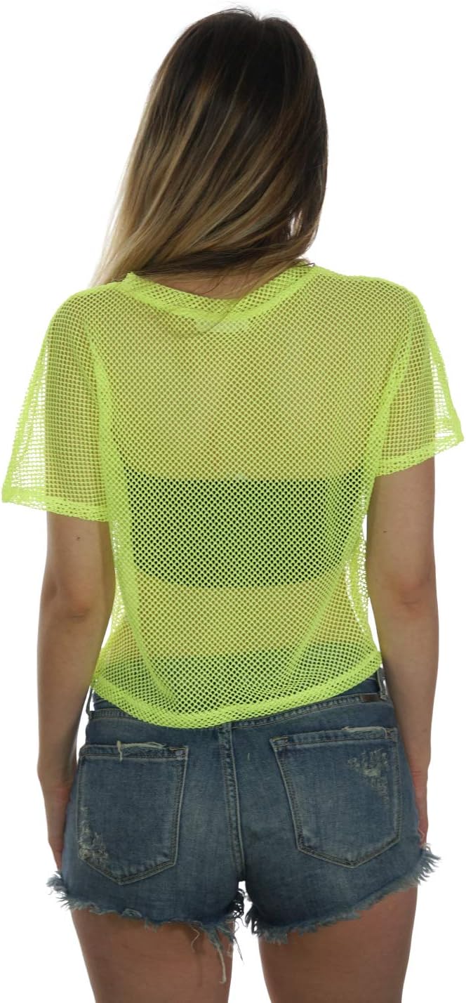 Sheer Mesh Fishnet Rave Festival Women's Crop Top