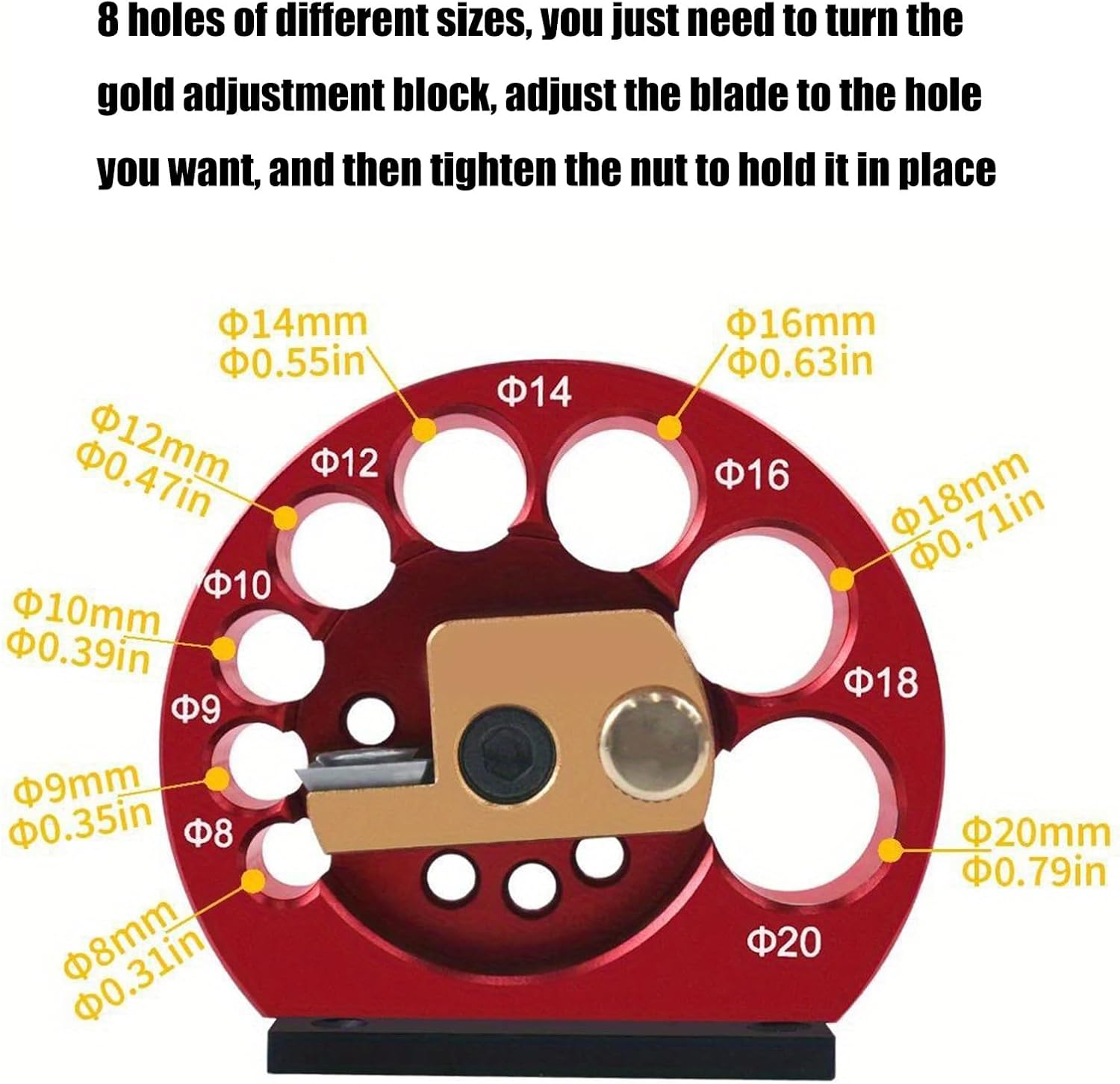 Carpenter Dowel Maker With Adjustable 8 Holes Metal Inserts Electric Drill Milling Dowel Round Rod Dowel Makeing Jig