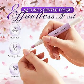 Cuticle Oil Pusher Pen (2 Pack) - Ceramic Cuticle Oil for Dry Nails & Cuticles, No Leak Travel Size Cuticle Pusher Pen, Moisturizing Nail Care Treatment for DIY Manicure & Salon Use
