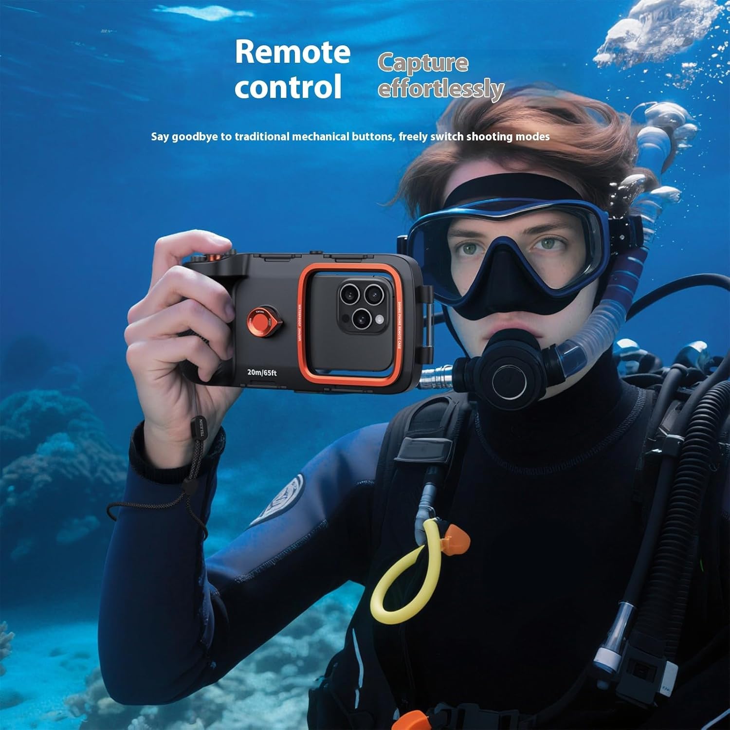 マルチカメラハウジング 20 メートルの深さデザイン水中写真用 電話ケース 水中電話ケース