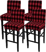 Vista 42 de SearchI - Juego de 4 fundas para taburetes de bar de jacquard, fundas elásticas y lavables para taburetes de bar, fundas para sillas de altura