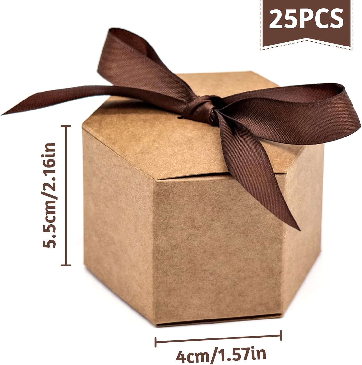 25pcs Kraft Paper Box Cardboard Favor Boxes Brown Cardboard Folding Box