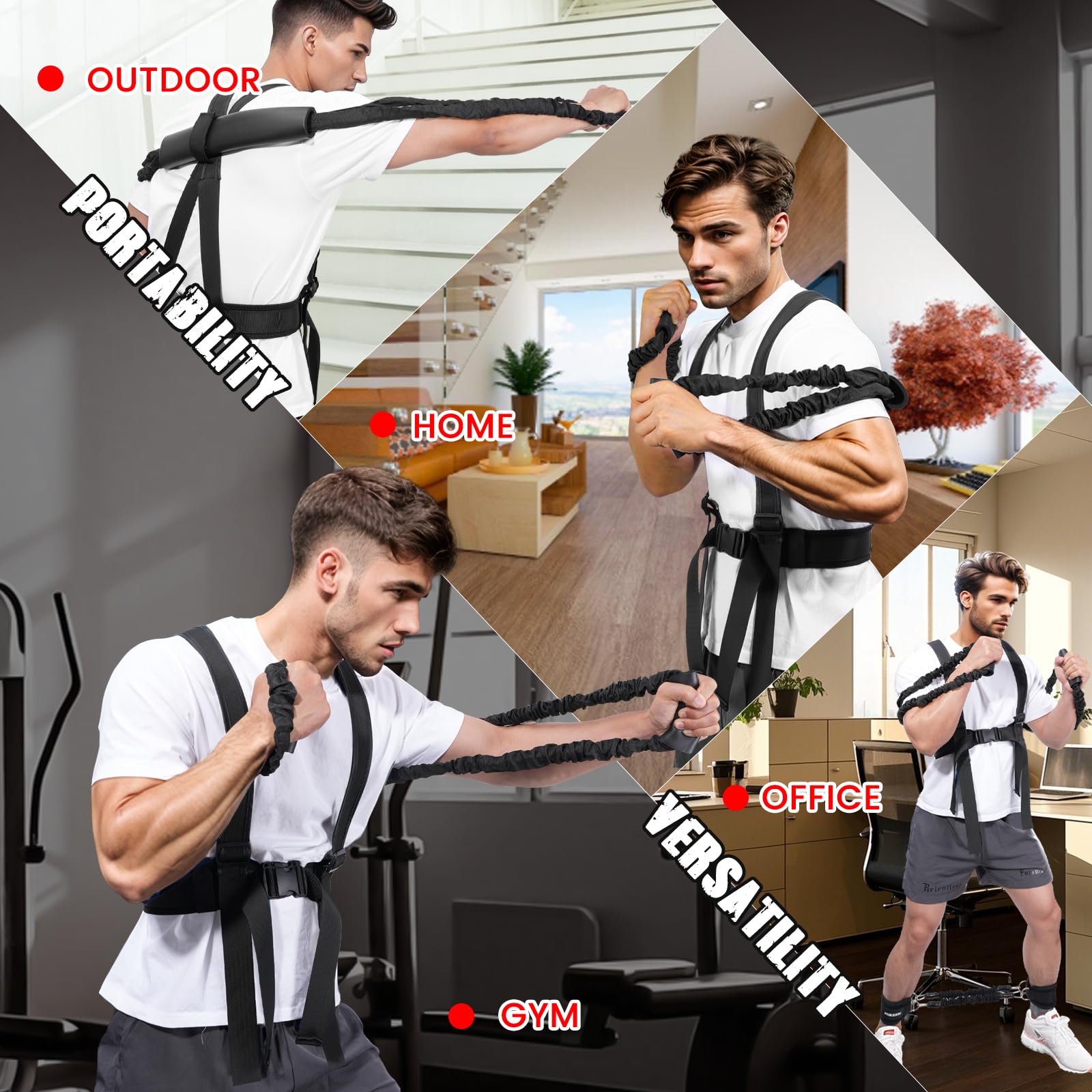 Hikeen Pro Box-Widerstandsbänder zur Reduzierung der Reibung, verbesserter Komfort, verstellbare Weste, Schattenbox-Widerstandsbänder – Ganzkörper-Fitness-Workout zur Verbesserung der explosiven Kraft