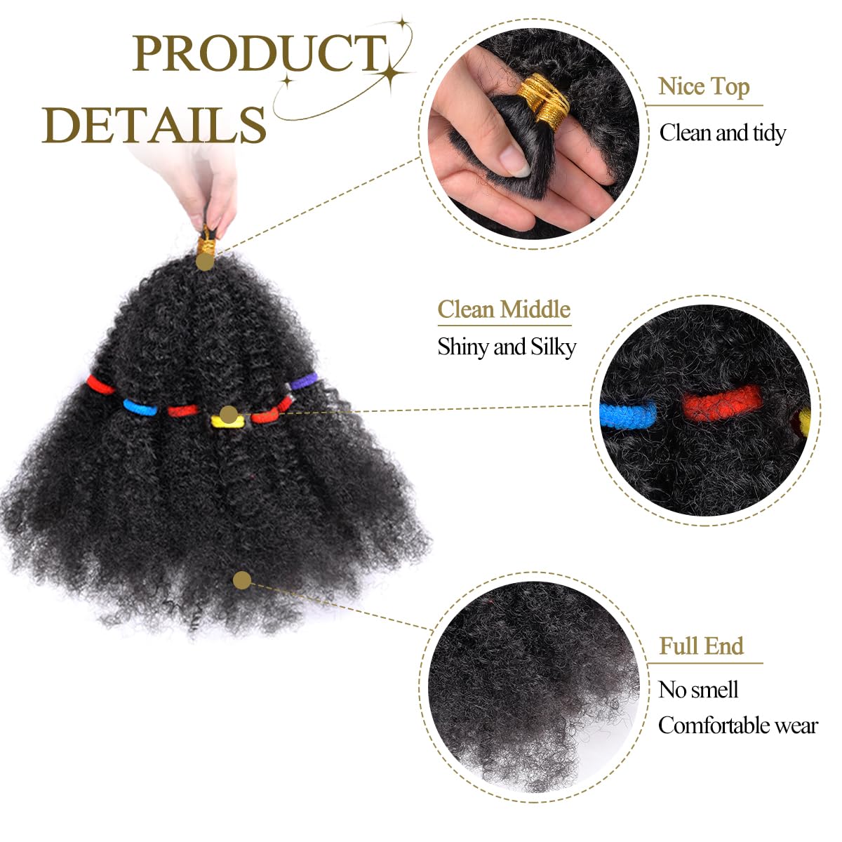 Marley Twist Braiding Hair Bundle,12 Inch 8 Packs Pre Fluffed Marley Hair for Butterfly Soft Locs Spring Afro Twist Hair Bundles (12 Inch,8 Packs,#1B)