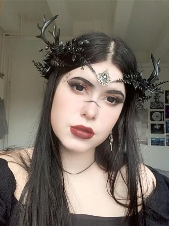 MOSTORY Antler Crown with Leaf for Elf Fairy Renaissance Costume Halloween Cosplay Carnival Accessories