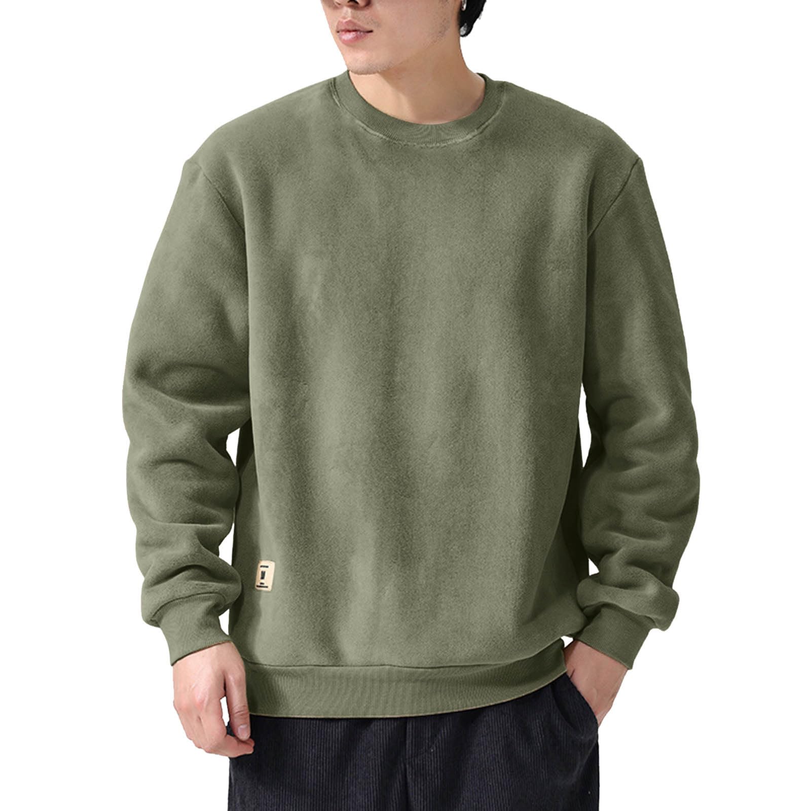 Generisch Jersey con capucha y cuello redondo para hombre con calefacción de invierno M azul