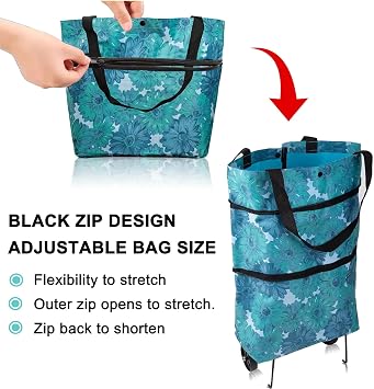 Foldable Shopping Trolley Bag with 5KG Capacity(Blue)