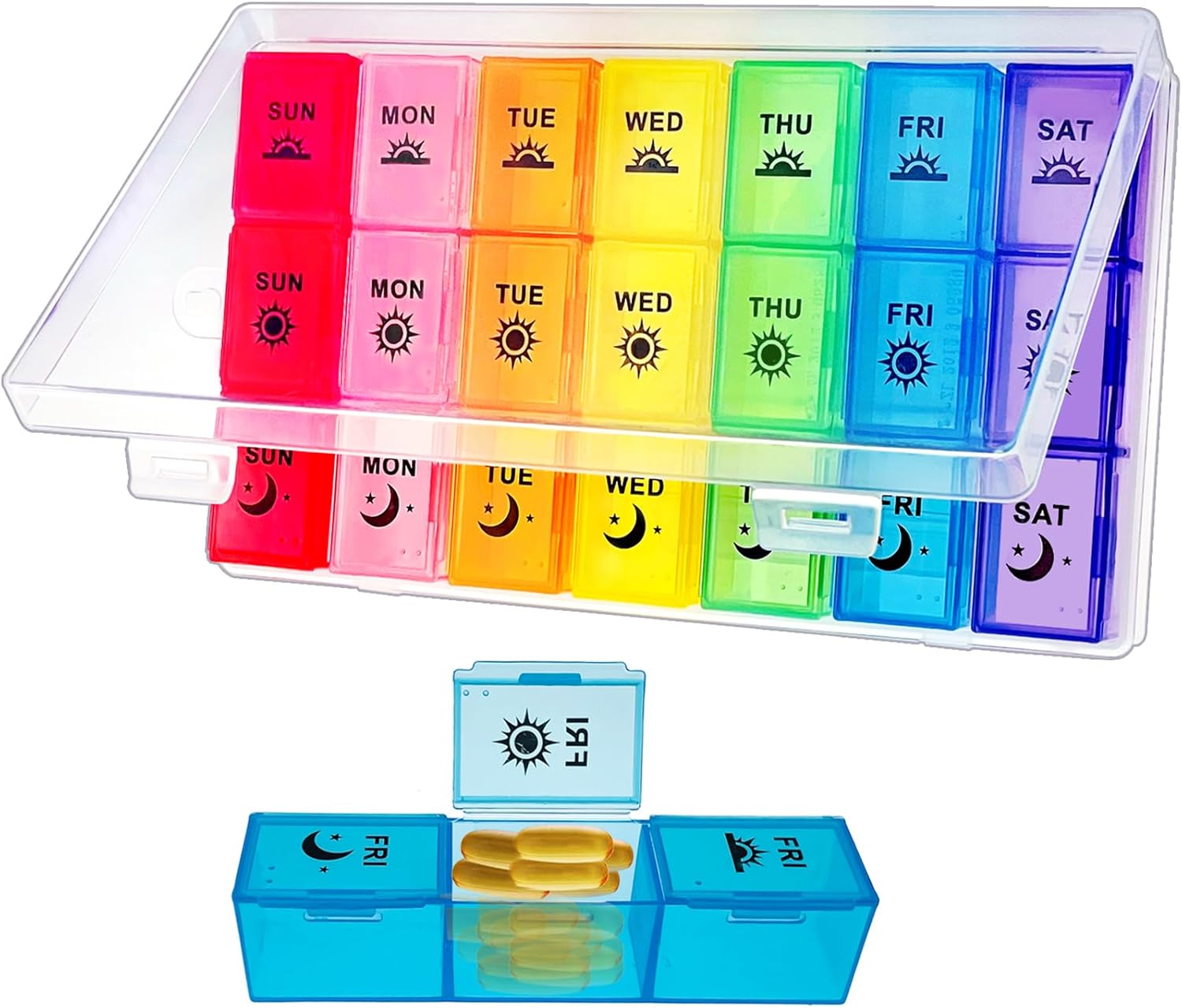 ZVZM Large Daily Pill Box Organizer, Weekly Pill Organizer 3 Times a