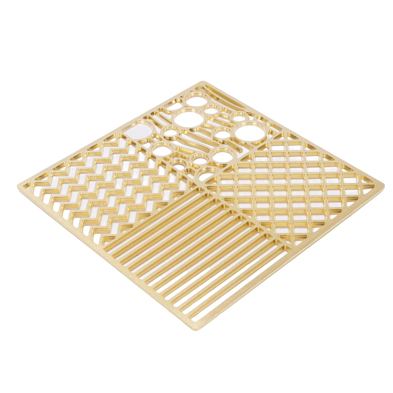 Brrnoo Bandeja para Sellos de Cubitos de Hielo de Cobre, Bandeja de Diseño Transparente para Hacer Cubitos de Hielo de 4,3x4,3 Pulgadas con Patrones Elegantes para Cócteles de Whisky, (B)