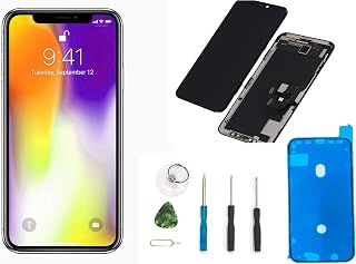 for iPhone X 5.8 inch 10 LCD Touch Screen Replacement Display Digitizer Compatible with Model A1865 A1901 A1902 with Repair Tools Waterproof Adhesive in Black