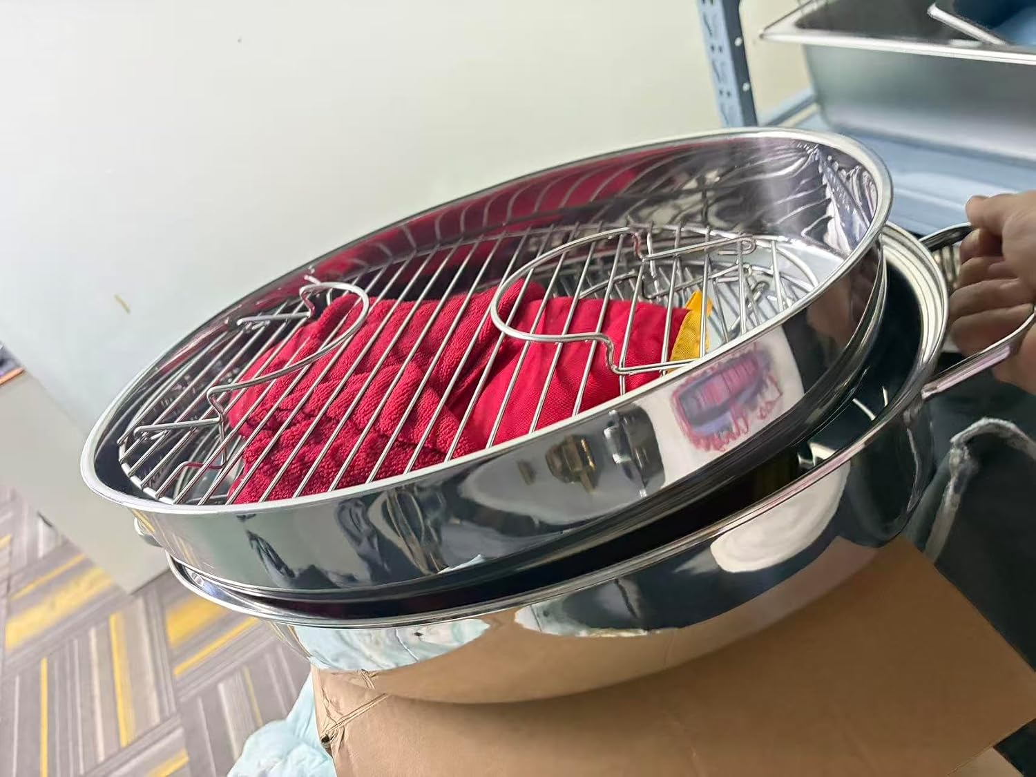 21 Inch Turkey Roasting Pan with Rack and Lid, Stainless Steel