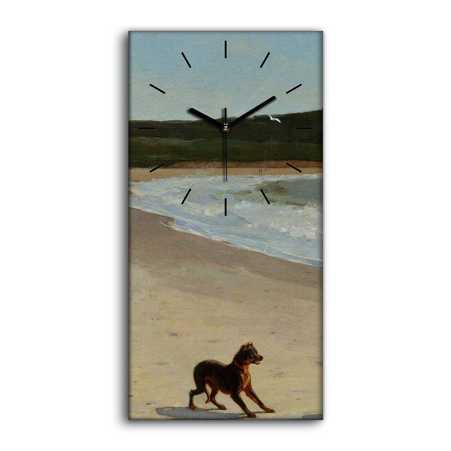 Horloge sur toile Winslow Homer 30x60cm pour salon moderne silencieuse