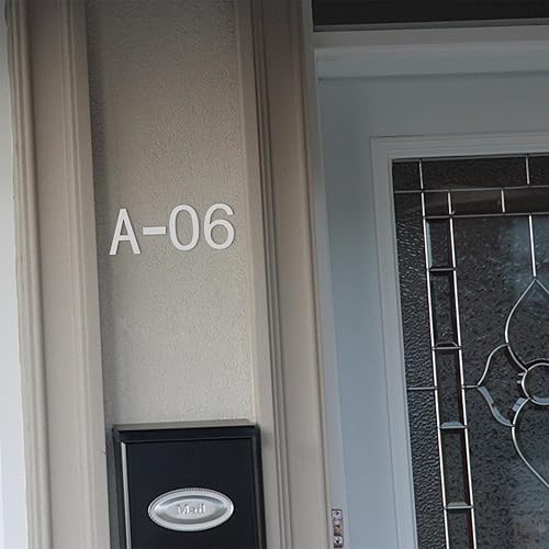 Miniatura 38 de DEWEL Números flotantes de casa grandes de 8 pulgadas para exteriores, decoración de números de dirección de casa modernos negros para señalización