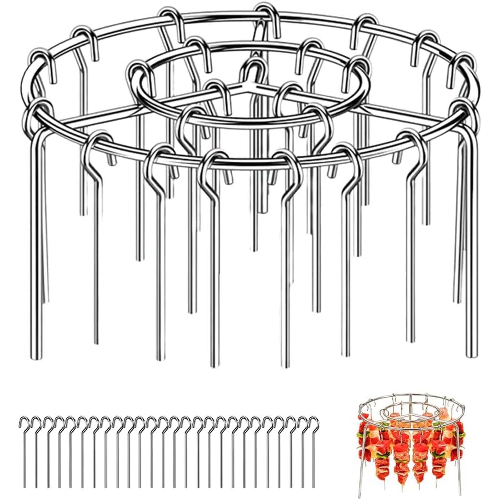 DTSXFTLY Air Fryer Skewer Rack Stainless Steel Vertical Kebab Holder