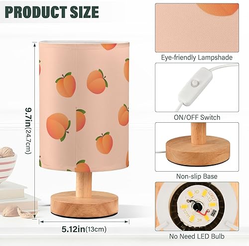 Miniatura 3 de Nightstand Lamp Toilet Night Light Soft Light Peach Fruit Table Lamp for Kids Dining Room