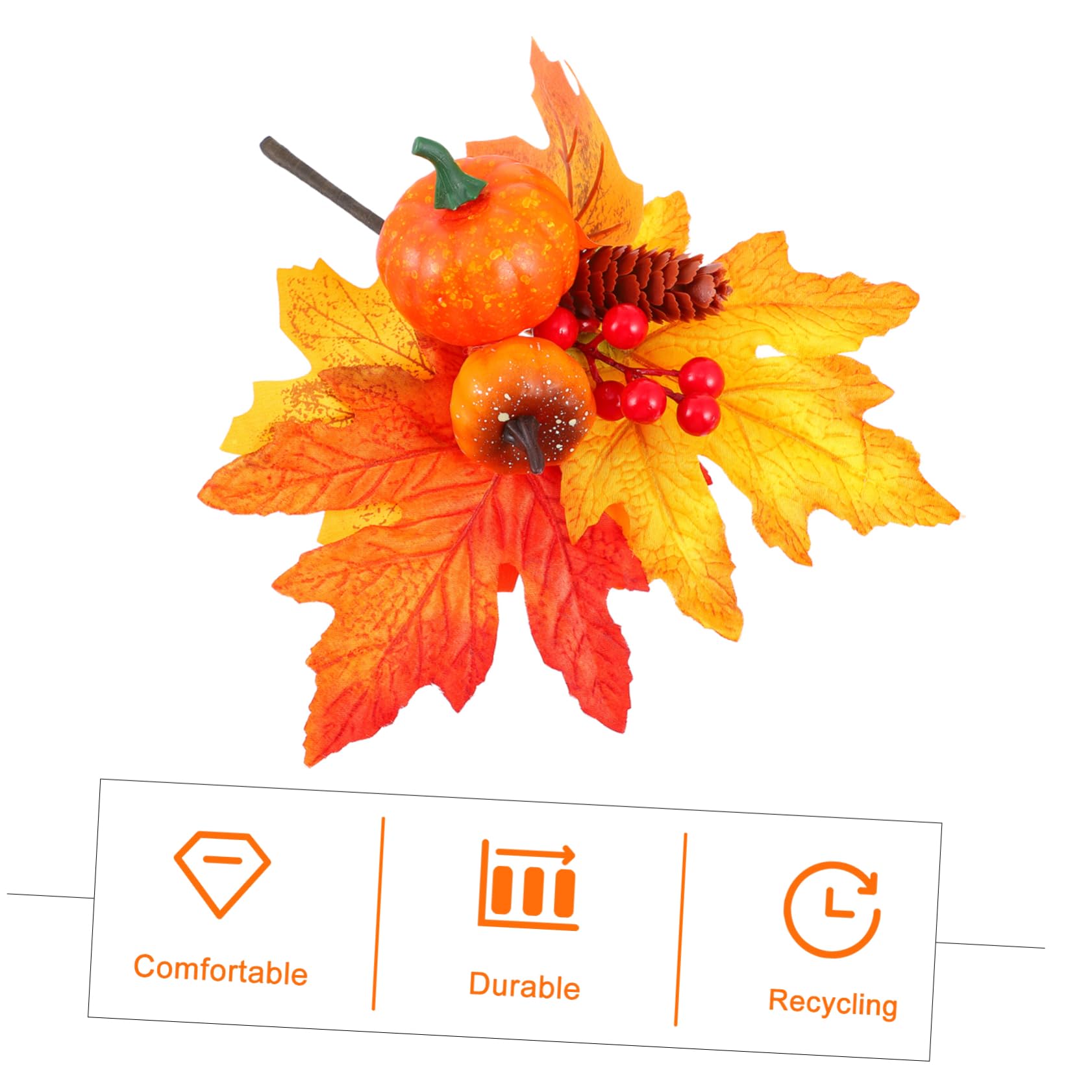 OUNONA 6stücke Halloween Dekoration Künstliche Kürbis Und Ahornblatt-Accessoires Für Erntedankfest Und Herbstfeiern Wiederverwendbare Deko Für Innen Und Außenbereiche