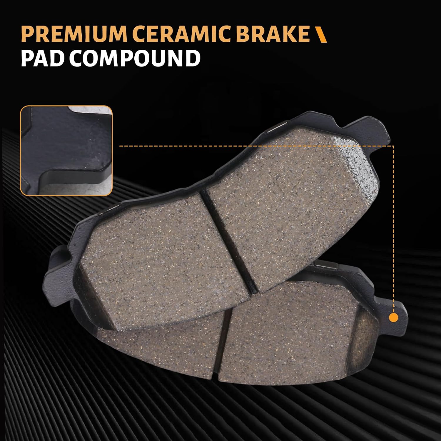 D866 Front Semi-Metallic Disc Brake Pad Set Fit For Jeep Compass/Patriot 2007-2008,For Dodge Caliber 2008-2009 R/T, For Chrysler Sebring 2001-2003, For Mitsubishi Eclipse/Galant 2001-2012