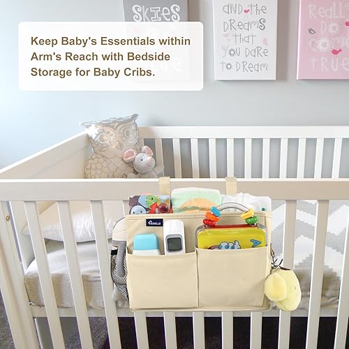 Miniatura 241 de Surblue - Organizador de cama colgante para mesita de noche, bolsa de almacenamiento, bolsillo para literas y camas de hospital, dormitorios Z-Zebra