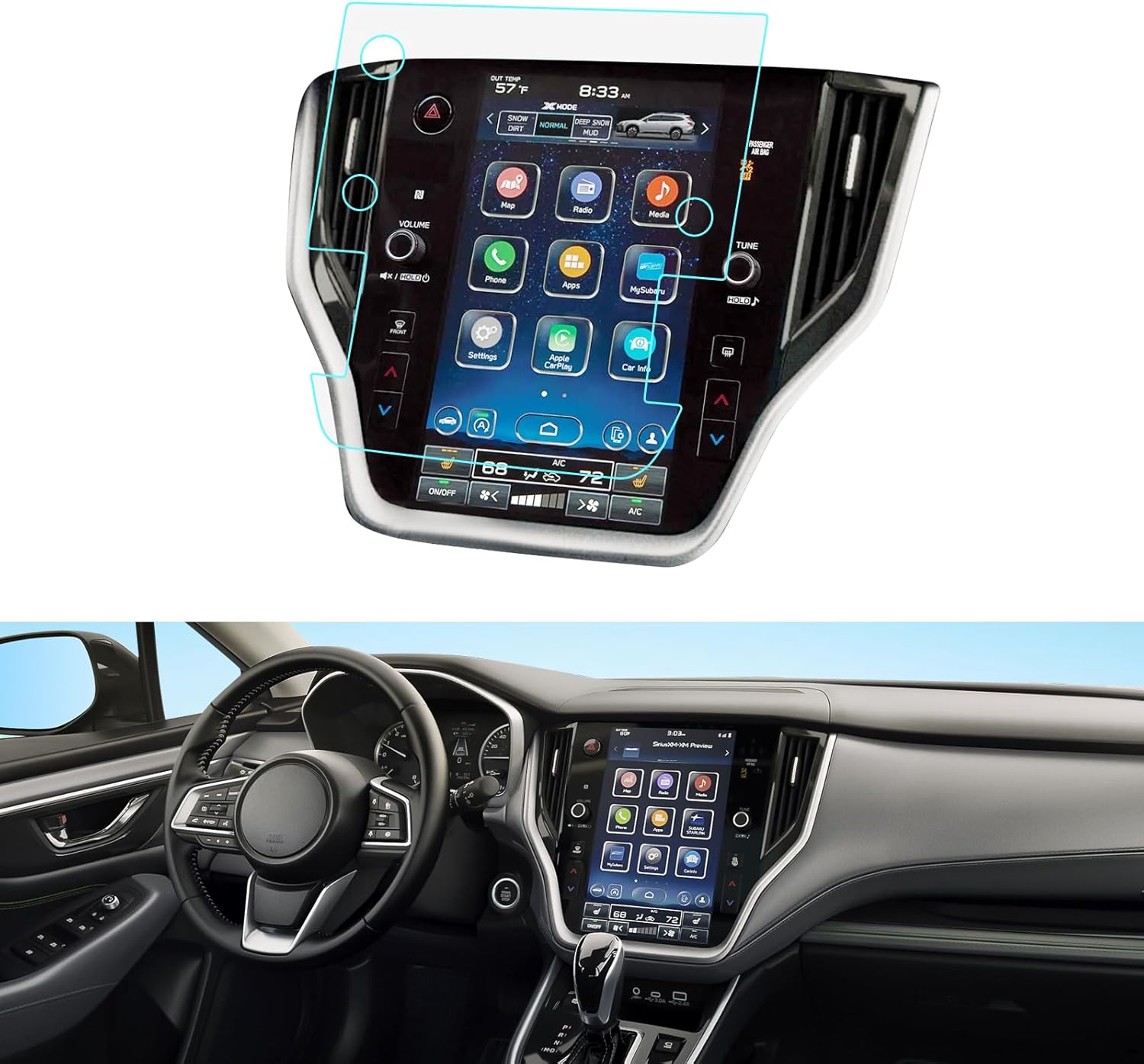 LUWU for 2024 2025 Subaru Outback Screen Protector 11.6Inch,2020-2025 Subaru Outback Accessories Outback Legacy Navigation Protective Film 2025 Outback Touchscreen Protector 2025 Outback Navigation