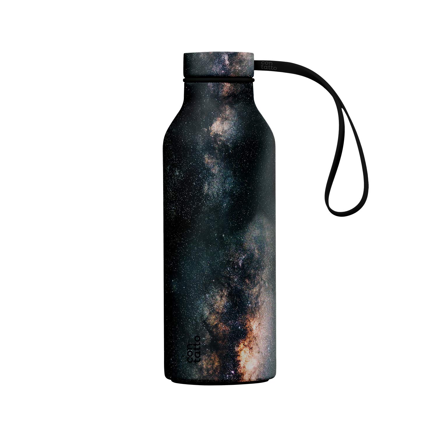 con-tatto Bottle Bottiglia termica con 3 Pareti in Acciaio e Rame - Bevande fredde per 25 ore e calde per 15 ore - Fascia e Tappo Sport Lid inclusi! (Milky Way)