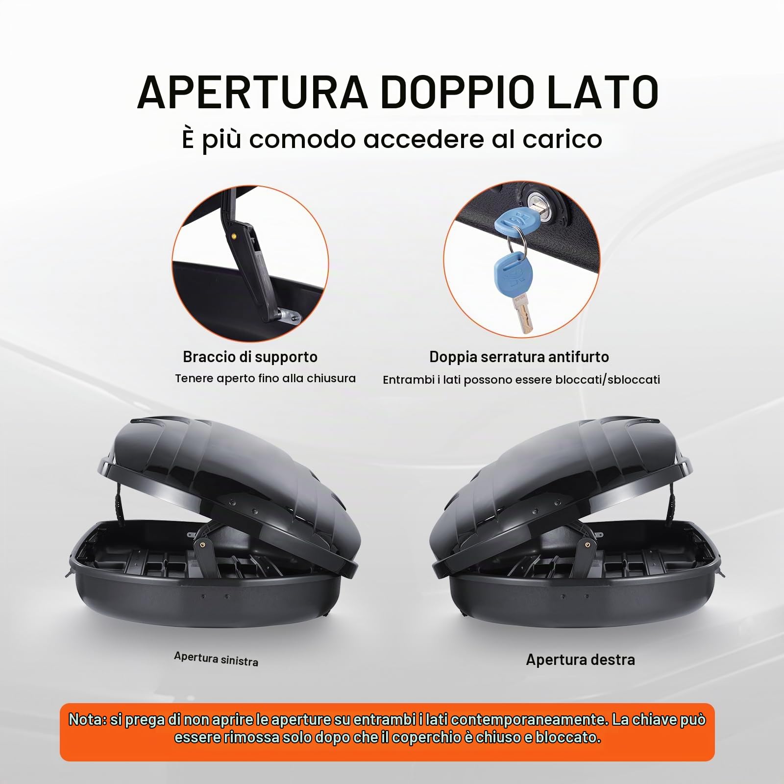 VEVOR Portapacchi da Tetto per Auto 340 Litri, Box Tetto a Guscio Rigido ABS, con Apertura su Entrambi i Lati e 2 Cinghie Rinforzate, Aerodinamico, Scatola Portapacchi Barre Trasversali per Auto SUV