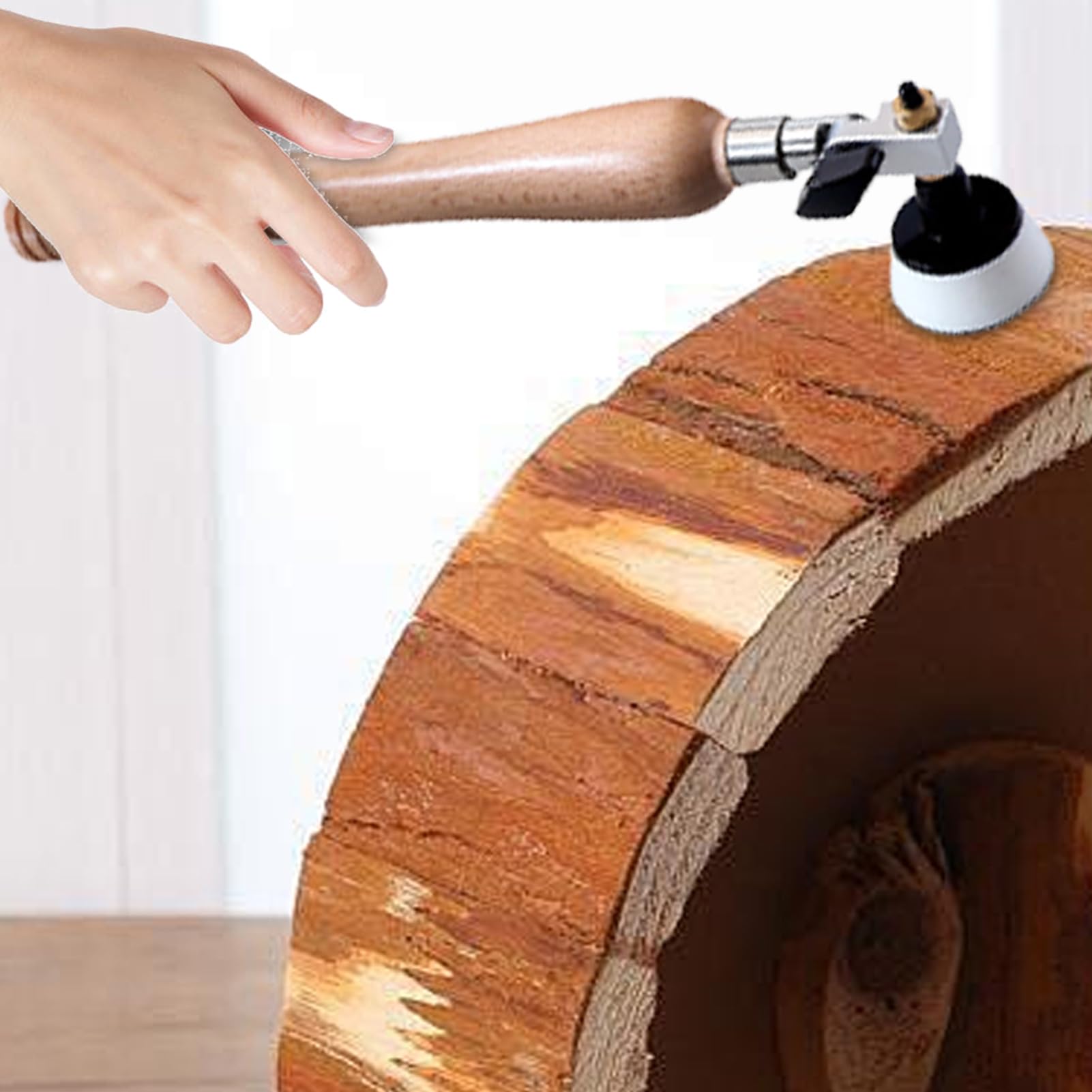 Lijadoras manuales para madera, pequeñas lijadoras para espacios reducidos | Discos de lijado portátiles, lijadora de cuenco, pulidora | Lijadora artesanal, herramienta de lijado de madera con mango