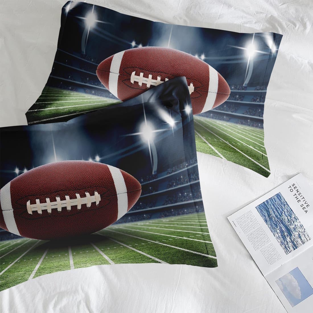 Football Queen Comforter Set, American Football Bedding Set 3 Piece, All Season Soft Toddlers Children Adults Bedroom Bed Decoration Comforter and 2 Pillow Shams - Image 5