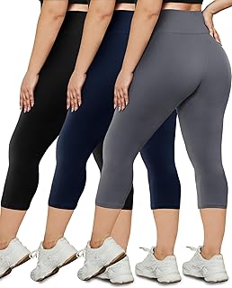 HLTPRO 3 Pack Plus Size Leggings for Women(X-Large - 4X)- High Waist Stretchy Soft Pants for Workout Running Yoga