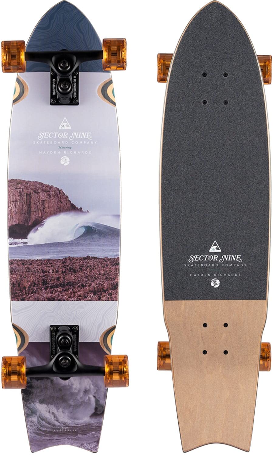 Unagi Rips Longboard Complete Sz 34.5 x 8.75in Assorted