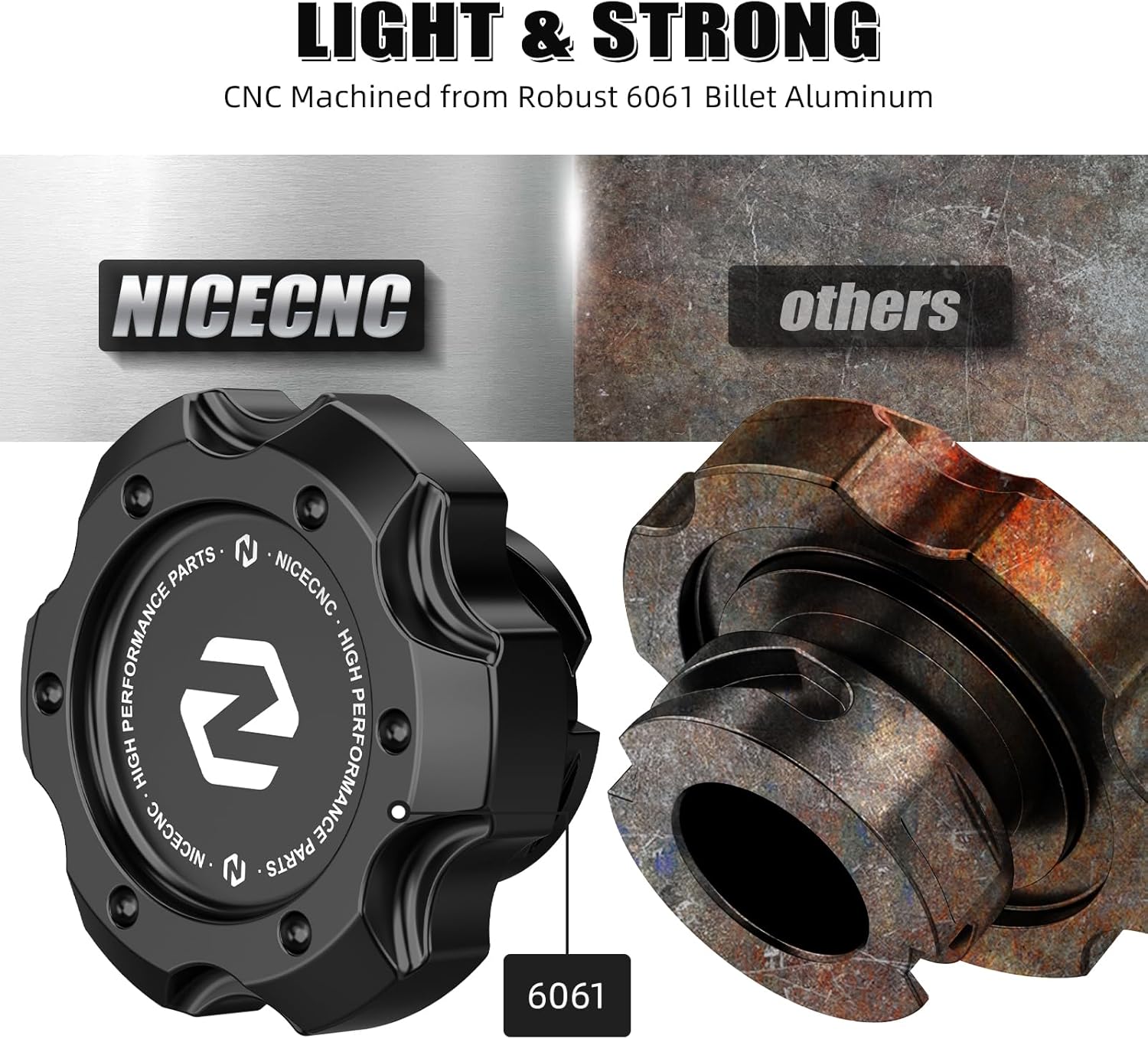 NICECNC Enigne Cover Oil Filler Cap and Front Differential Screw Kit Compatible with Polaris RZR 4 900 2017-2018, RZR RS1 2019-2020, See Fitments