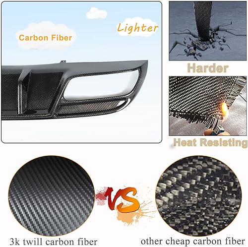 Miniatura 4 de WASHLA Difusor trasero de fibra de carbono para Mercedes Benz Clase C W205 C300 Sport 2015-2020 C43 C63 AMG sedán trasero parachoques inferior