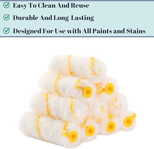 Miniatura 3 de Bates- Rodillos de pintura, rodillo de pintura de 4 pulgadas con 10 cubiertas, rodillo de pintura pequeño, rodillos de pintura para pintar paredes,